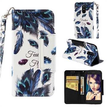 Peacock Feather Big Metal Buckle PU Leather Wallet Phone Case for LG K8 (2018)