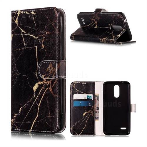 Black Gold Marble PU Leather Wallet Case for LG K8 (2018)