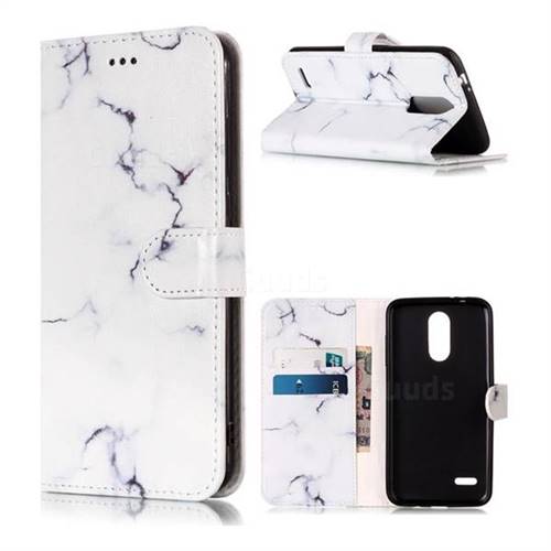 Soft White Marble PU Leather Wallet Case for LG K8 (2018)
