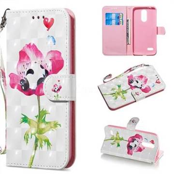 Flower Panda 3D Painted Leather Wallet Phone Case for LG K8 (2018)