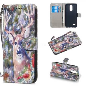 Elk Deer 3D Painted Leather Wallet Phone Case for LG K8 (2018)