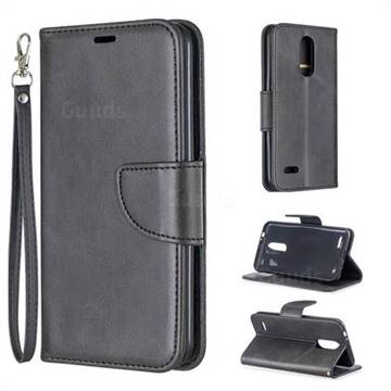 Classic Sheepskin PU Leather Phone Wallet Case for LG K8 (2018) - Black