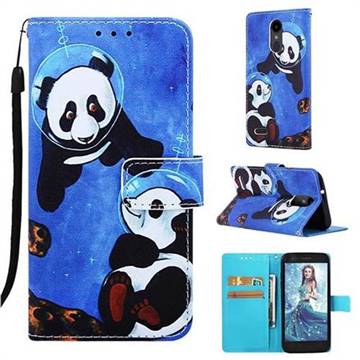 Undersea Panda Matte Leather Wallet Phone Case for LG K8 (2018)