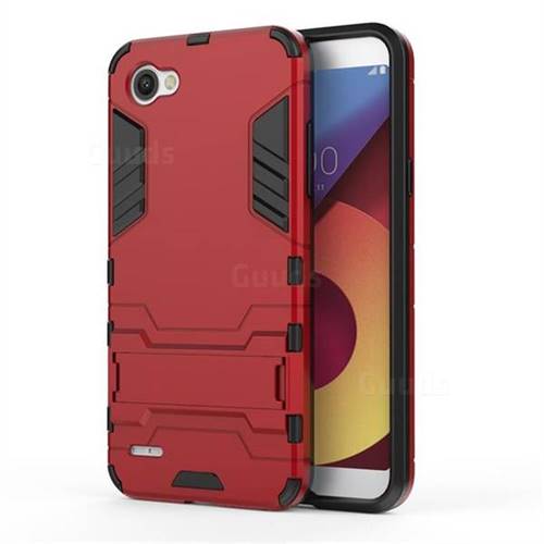 Armor Premium Tactical Grip Kickstand Shockproof Dual Layer Rugged Hard Cover for LG Q6 (LG G6 Mini) - Wine Red