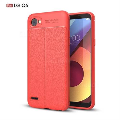 Luxury Auto Focus Litchi Texture Silicone TPU Back Cover for LG Q6 (LG G6 Mini) - Red