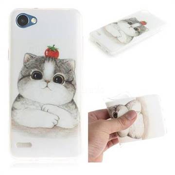 Cute Tomato Cat IMD Soft TPU Cell Phone Back Cover for LG Q6 (LG G6 Mini)