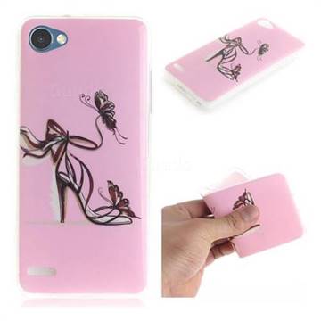 Butterfly High Heels IMD Soft TPU Cell Phone Back Cover for LG Q6 (LG G6 Mini)