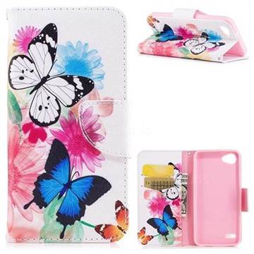 Vivid Flying Butterflies Leather Wallet Case for LG Q6 (LG G6 Mini)