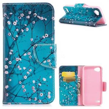 Blue Plum Leather Wallet Case for LG Q6 (LG G6 Mini)