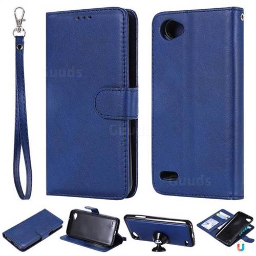 Retro Greek Detachable Magnetic PU Leather Wallet Phone Case for LG Q6 (LG G6 Mini) - Blue