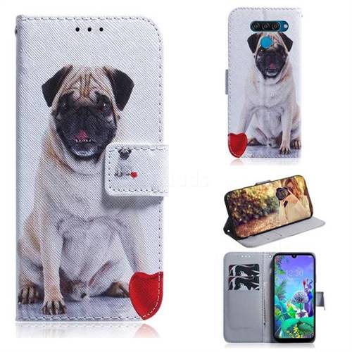 Pug Dog PU Leather Wallet Case for LG Q60