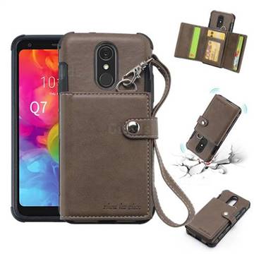 Retro Multi-function Leather Wallet Phone Case for LG Q7 / Q7+ / Q7 Alpha / Q7α - Coffee