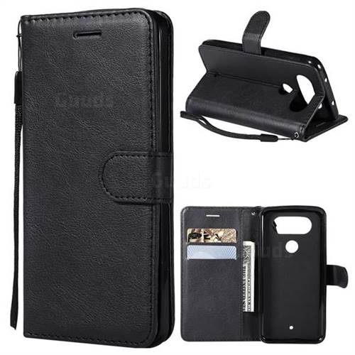 Retro Greek Classic Smooth PU Leather Wallet Phone Case for LG Q8(2017, 5.2 inch) - Black
