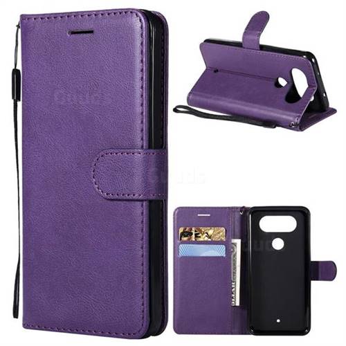 Retro Greek Classic Smooth PU Leather Wallet Phone Case for LG Q8(2017, 5.2 inch) - Purple