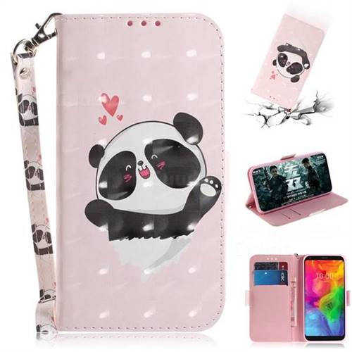 Heart Cat 3D Painted Leather Wallet Phone Case for LG Q8(2018, 6.2 inch)