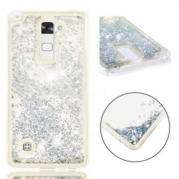 Dynamic Liquid Glitter Quicksand Sequins TPU Phone Case for LG Stylo 2 LS775 Criket - Silver