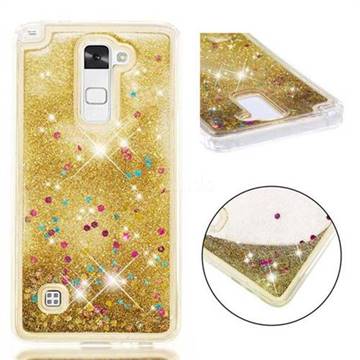 Dynamic Liquid Glitter Quicksand Sequins TPU Phone Case for LG Stylo 2 LS775 Criket - Golden