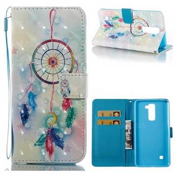 Feather Wind Chimes 3D Painted Leather Wallet Case for LG Stylo 2 LS775 Criket