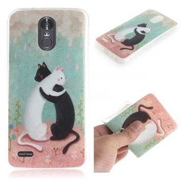 Black and White Cat IMD Soft TPU Cell Phone Back Cover for LG Stylus 3 Stylo3 K10 Pro LS777 M400DK