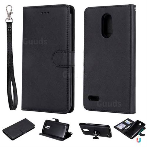 Retro Greek Detachable Magnetic PU Leather Wallet Phone Case for LG Stylus 3 Stylo3 K10 Pro LS777 M400DK - Black