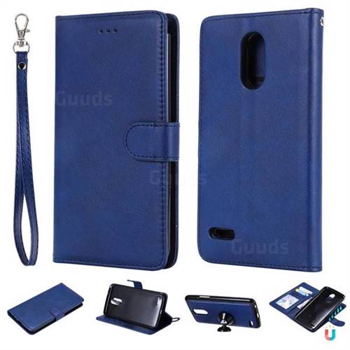 Retro Greek Detachable Magnetic PU Leather Wallet Phone Case for LG Stylus 3 Stylo3 K10 Pro LS777 M400DK - Blue
