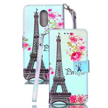 Eiffel Tower Blue Ray Light PU Leather Wallet Case for LG Stylus 3 Stylo3 K10 Pro LS777 M400DK
