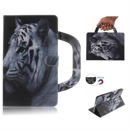 White Tiger Handbag Tablet Leather Wallet Flip Cover for Lenovo Tab3 8 Plus