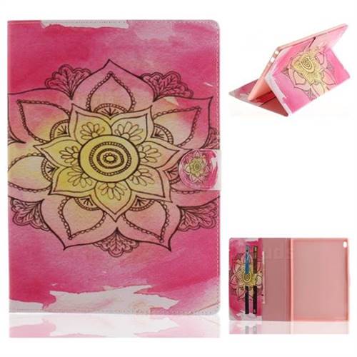 Pink Rose Painting Tablet Leather Wallet Flip Cover for Lenovo Tab4 10 (Lenovo TB-X304F/L)