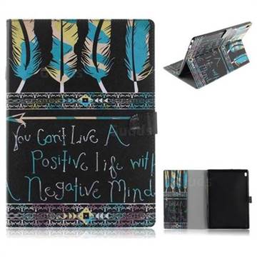 Tribal Feathers Painting Tablet Leather Wallet Flip Cover for Lenovo Tab4 10 (Lenovo TB-X304F/L)