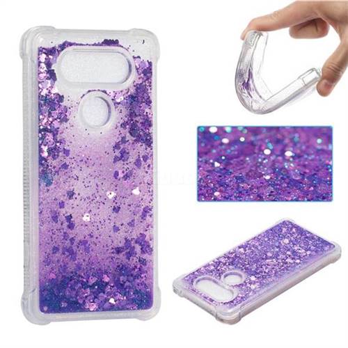 Dynamic Liquid Glitter Sand Quicksand Star TPU Case for LG V20 - Purple