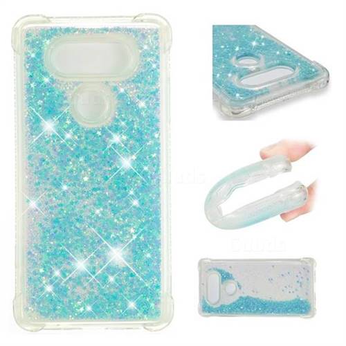 Dynamic Liquid Glitter Sand Quicksand TPU Case for LG V20 - Silver Blue Star