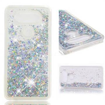 Dynamic Liquid Glitter Quicksand Sequins TPU Phone Case for LG V20 - Silver
