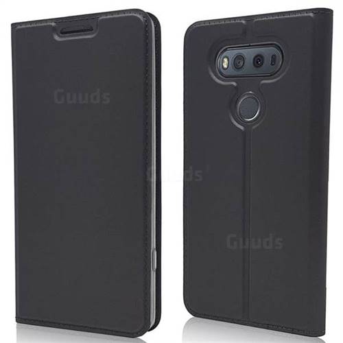 Ultra Slim Card Magnetic Automatic Suction Leather Wallet Case for LG V20 - Star Grey