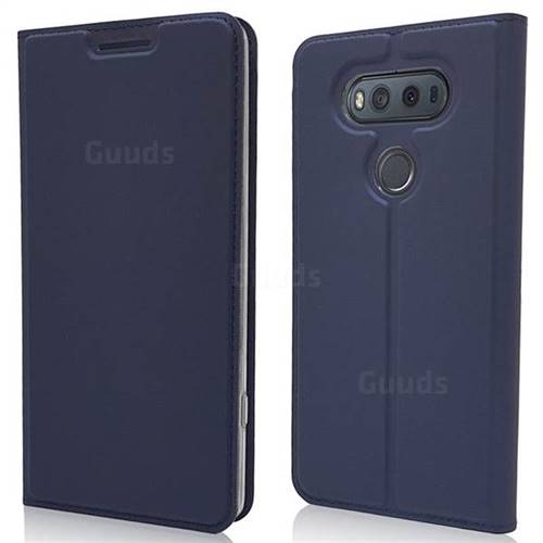 Ultra Slim Card Magnetic Automatic Suction Leather Wallet Case for LG V20 - Royal Blue
