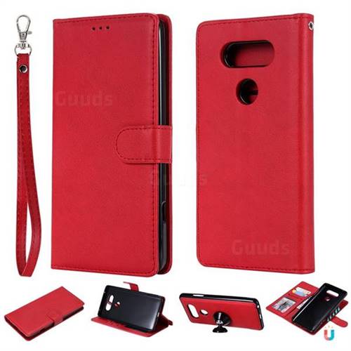 Retro Greek Detachable Magnetic PU Leather Wallet Phone Case for LG V20 - Red