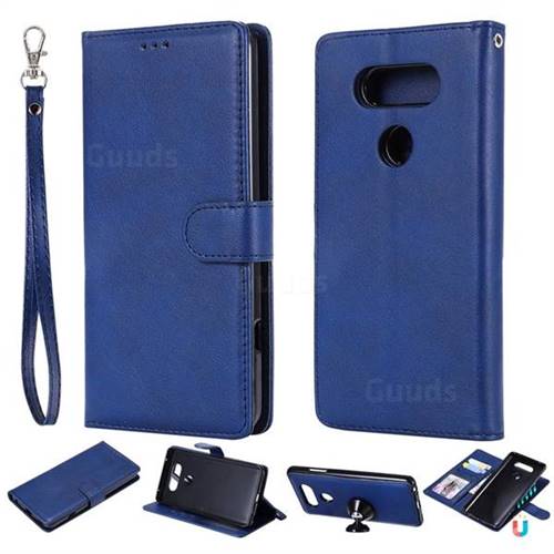 Retro Greek Detachable Magnetic PU Leather Wallet Phone Case for LG V20 - Blue