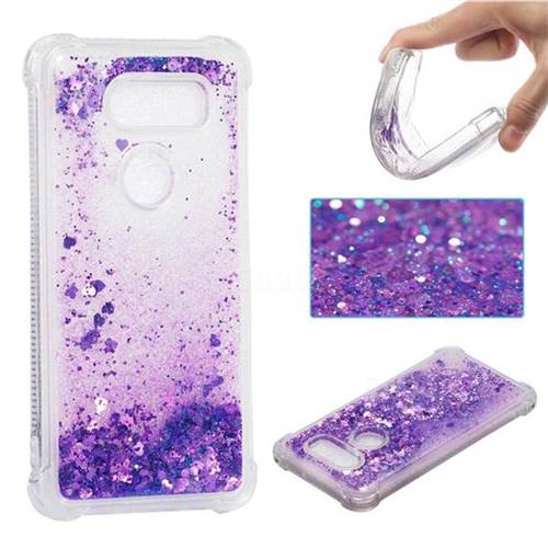 Dynamic Liquid Glitter Sand Quicksand Star TPU Case for LG V30 - Purple