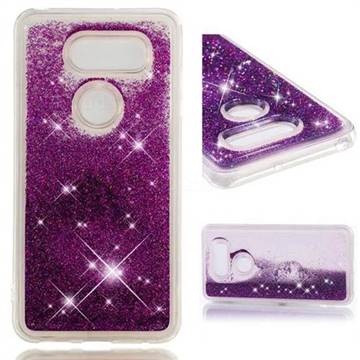 Dynamic Liquid Glitter Quicksand Sequins TPU Phone Case for LG V30 - Purple