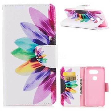 Seven-color Flowers Leather Wallet Case for LG V30