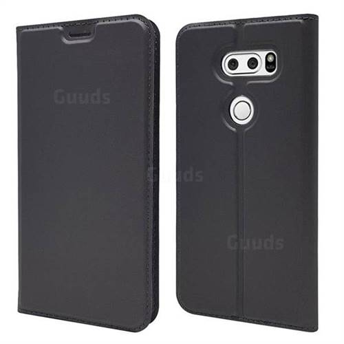 Ultra Slim Card Magnetic Automatic Suction Leather Wallet Case for LG V30 - Star Grey