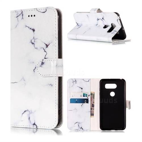 Soft White Marble PU Leather Wallet Case for LG V30