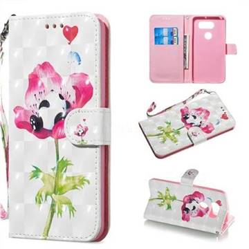 Flower Panda 3D Painted Leather Wallet Phone Case for LG V30