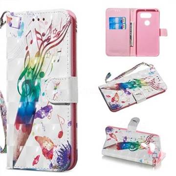 Music Pen 3D Painted Leather Wallet Phone Case for LG V30