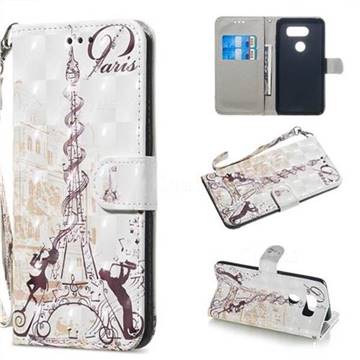 Tower Couple 3D Painted Leather Wallet Phone Case for LG V30