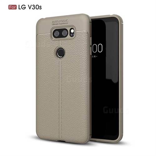 Luxury Auto Focus Litchi Texture Silicone TPU Back Cover for LG V30S ThinQ / V30S+ ThinQ - Gray