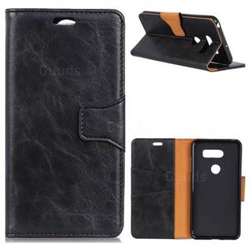 MURREN Luxury Crazy Horse PU Leather Wallet Phone Case for LG V30S ThinQ / V30S+ ThinQ - Black
