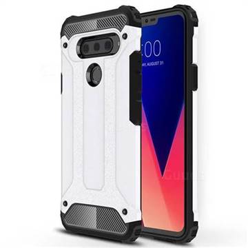 King Kong Armor Premium Shockproof Dual Layer Rugged Hard Cover for LG V40 ThinQ - White