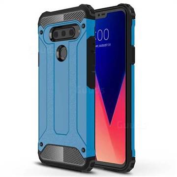 King Kong Armor Premium Shockproof Dual Layer Rugged Hard Cover for LG V40 ThinQ - Sky Blue