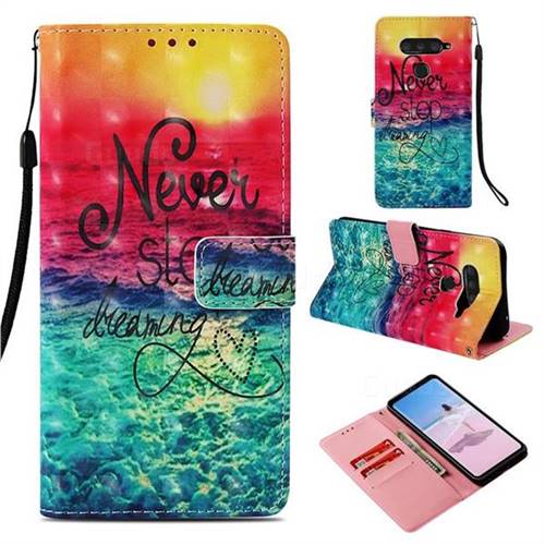 Colorful Dream Catcher 3D Painted Leather Wallet Case for LG V40 ThinQ