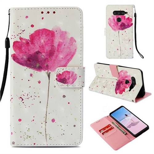 Watercolor 3D Painted Leather Wallet Case for LG V40 ThinQ